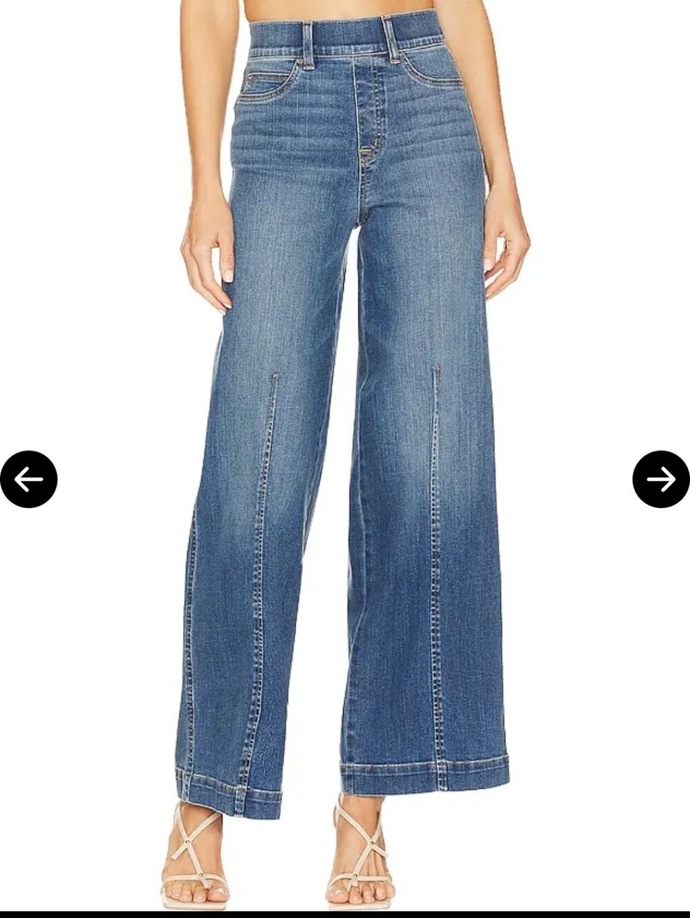 Spanx Seamed Front Wide Leg Jean in Vintage Indigo Size M